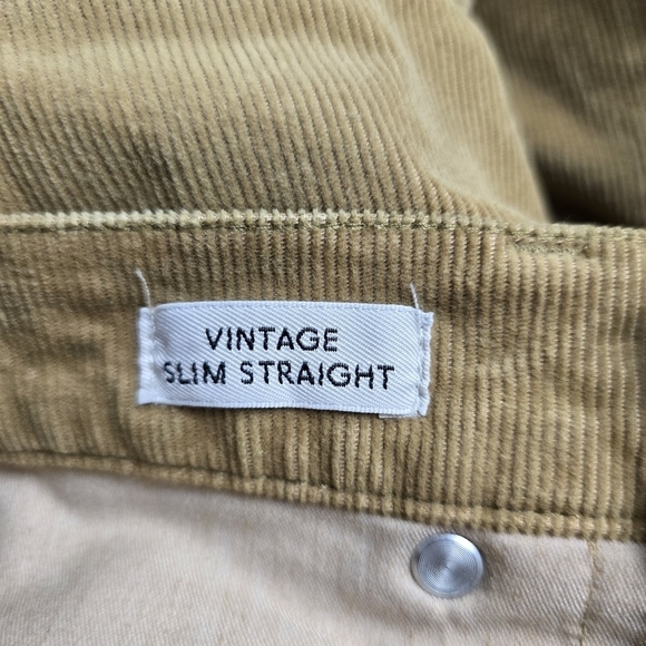 J. Crew Tan Corduroy Garment Dyed Vintage Slim Straight Leg Pants - Picture 5 of 7